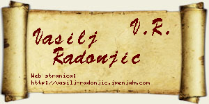 Vasilj Radonjić vizit kartica